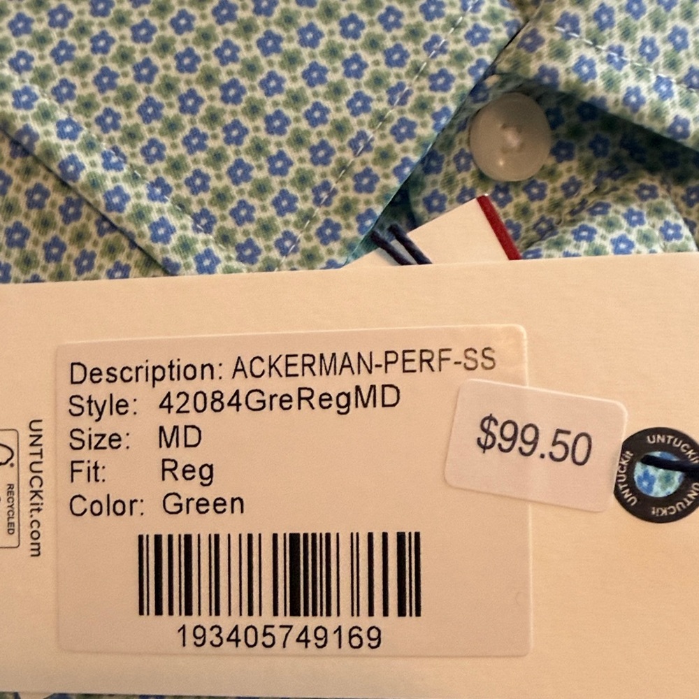 UNTUCKit Men's Ackerman Performance Patterned Sho… - image 5